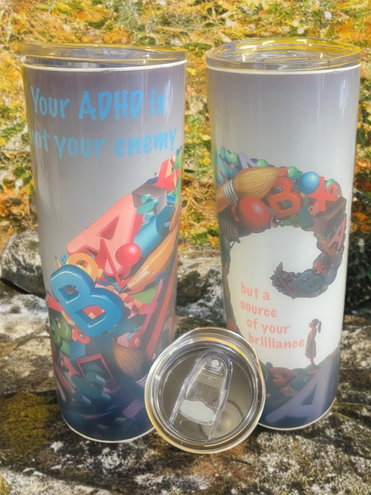 “Chaotic but Charming” - 20oz Tumbler ADHD Affirmation