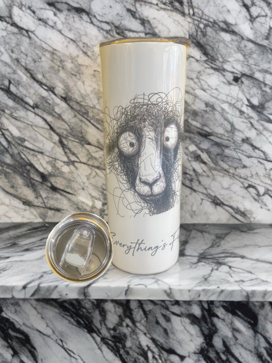 Everything’s Fine (Probably)” – Scribble Sheep 20oz Tumbler