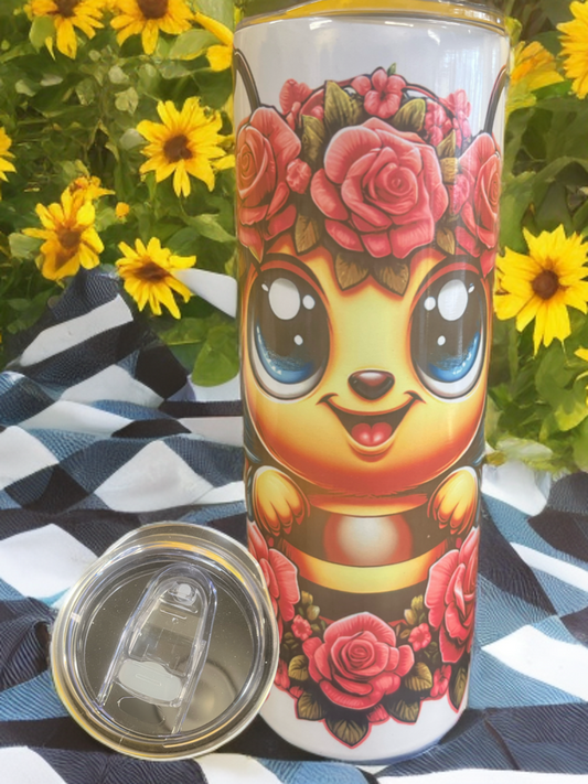 "Floral Crown Joy" – 20z Tumbler Bee Rosey