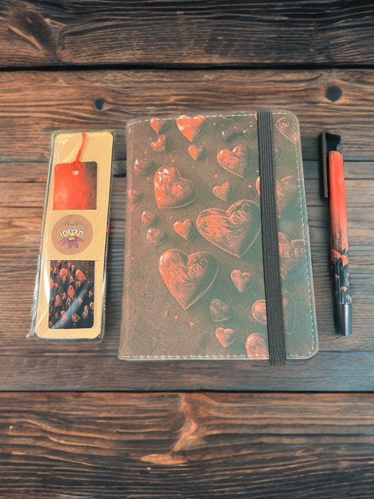 "Love Notes"-Notebook Set, Plain Pages with Matching Pen & Bookmark