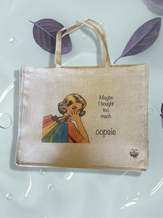 “Oopsie Shopper” – Retro Tote for Impulse Buys & Big Vibes