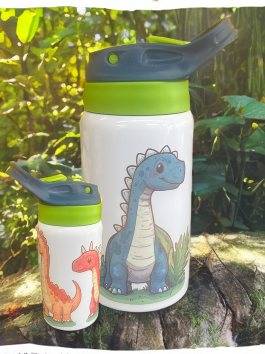 "Jurassic Joy"  -  Insulated Water Bottle Playful Dino Print