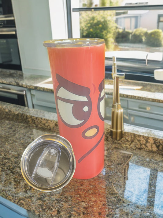 “Grump in a Cup” – 20oz Tumbler with Angry Cartoon Face