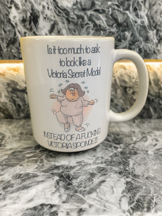 “Model Dreams, Cake Reality” – Humorous Ceramic 11oz Mug