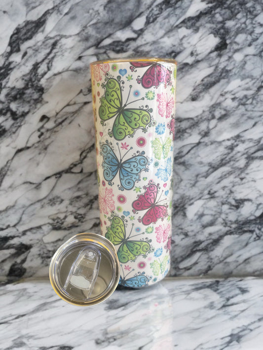 “Butterfly Bloom” – 20oz Tumbler for Sips & Serenity