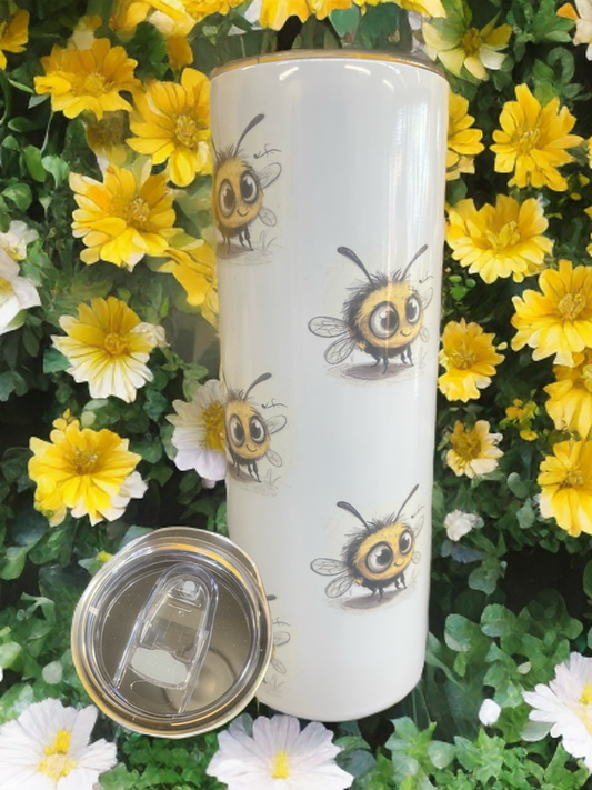 "Buzzing With Joy" – 20z Tumbler Bumblebee